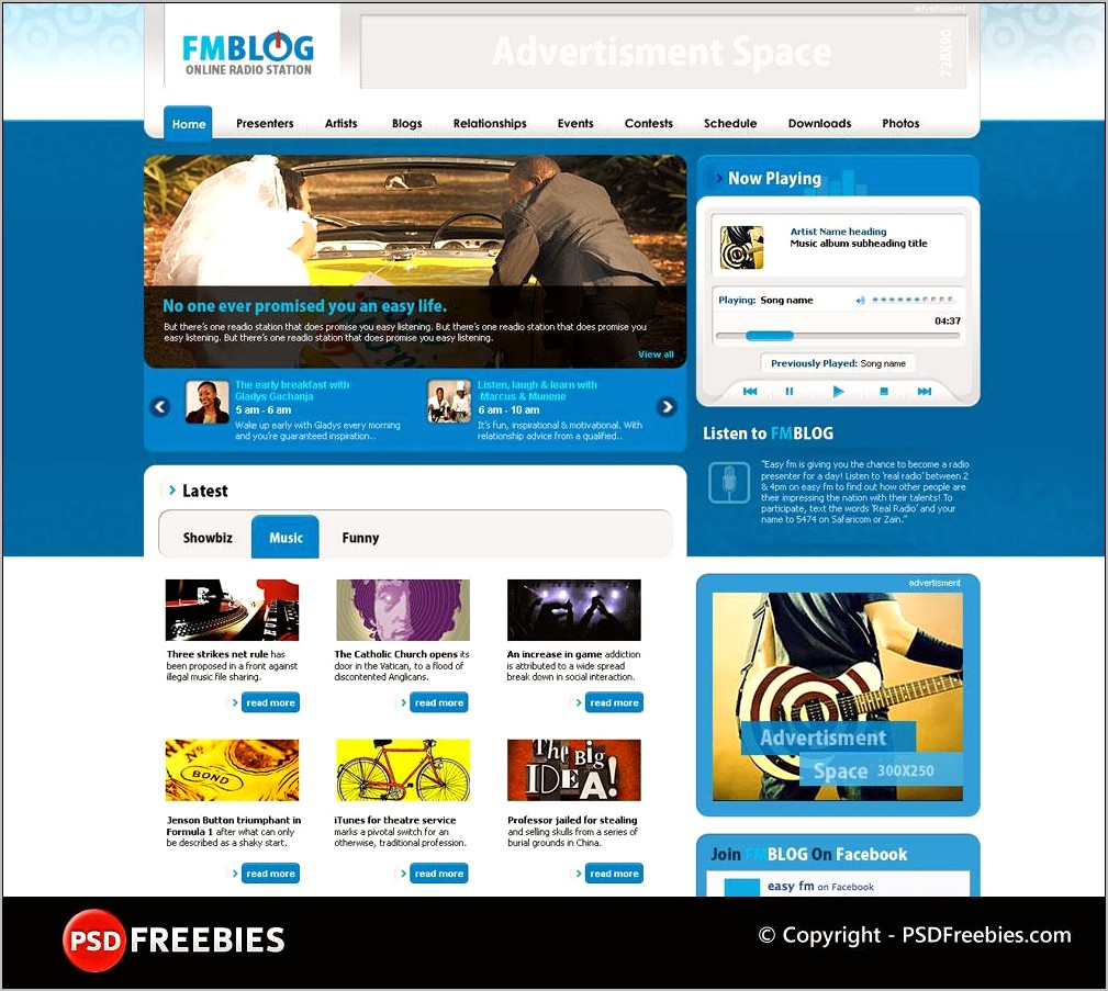 Photoshop Psd Web Template Free Download