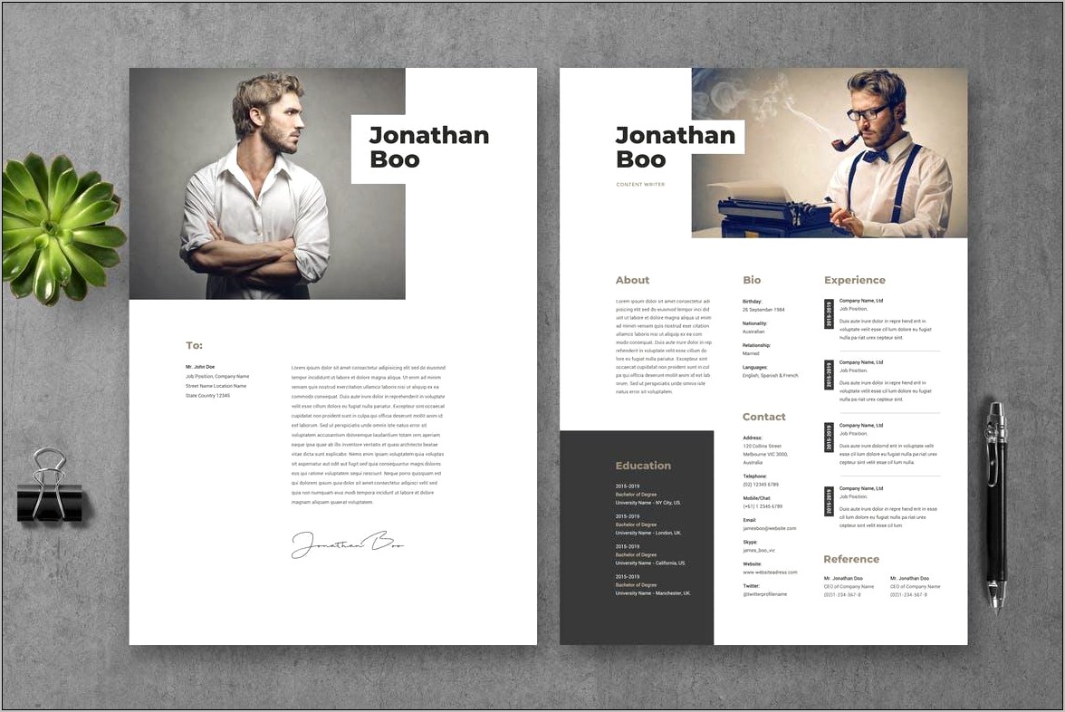 Photoshop Resume Template Download Free