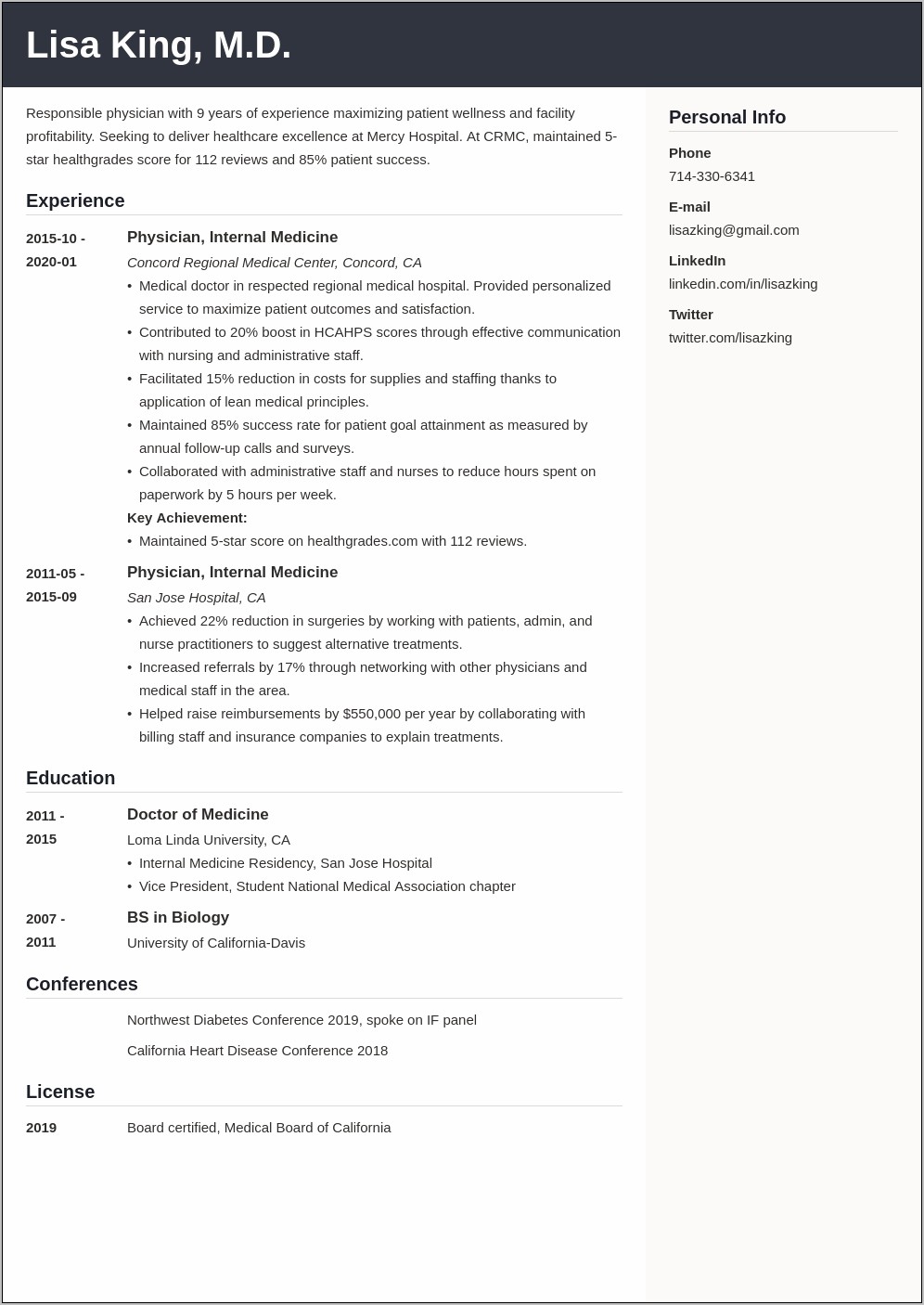 Physician Resume Office Duties Sample