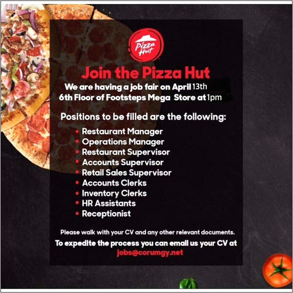 Pizza Hut General Manager Resume