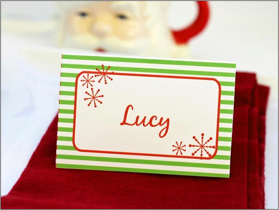 Place Card Holiday Template Free Download