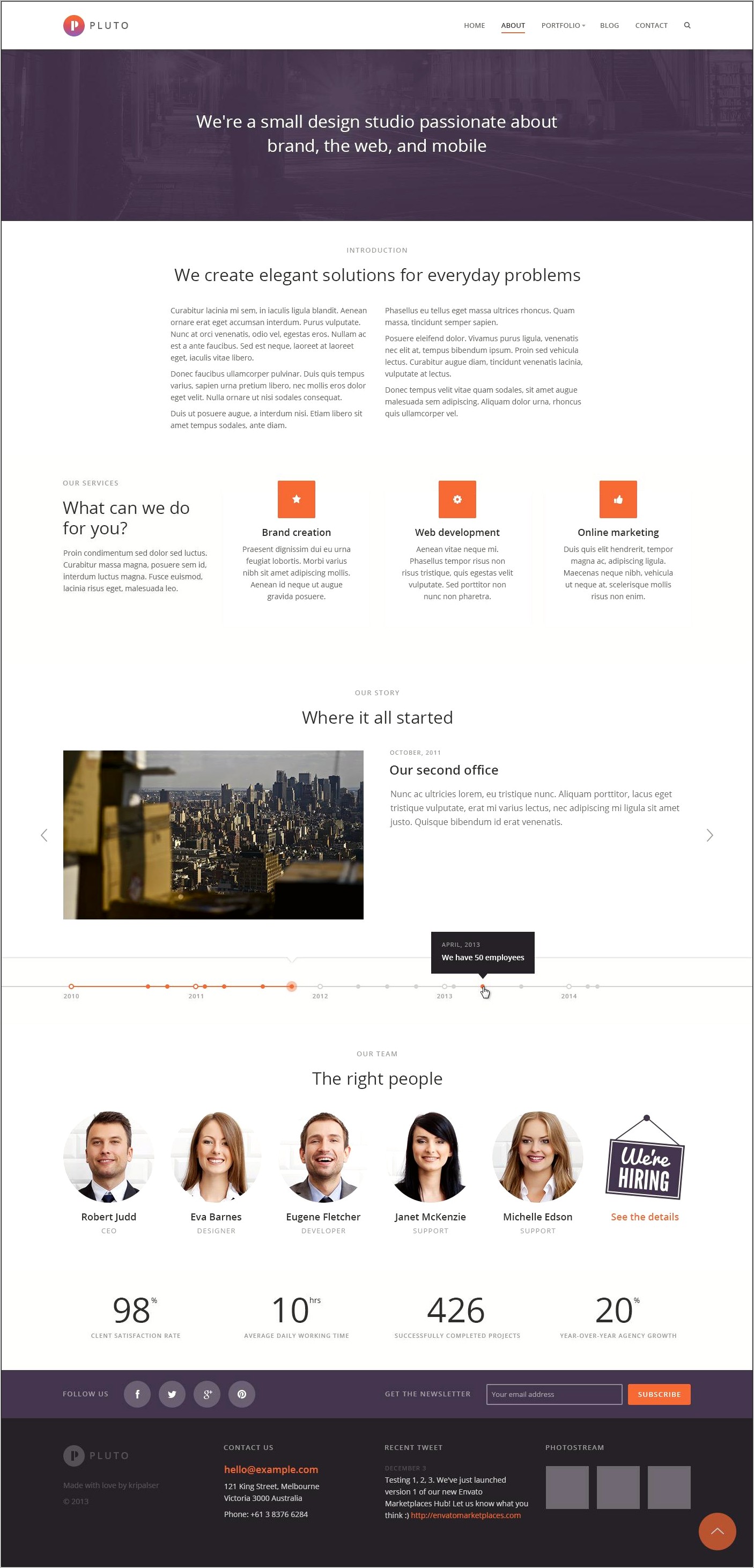 Pluto Parallax Html Portfolio Template Free Download