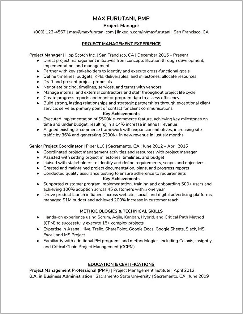 Pmi Logo On Resume Sample