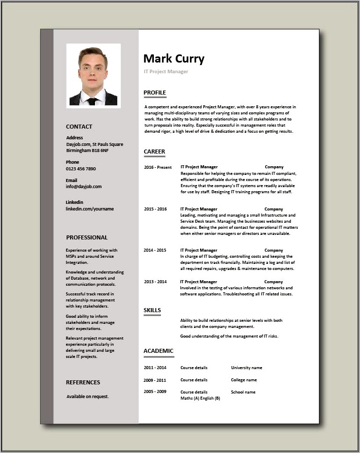 Pmo Project Manager Sample Resume