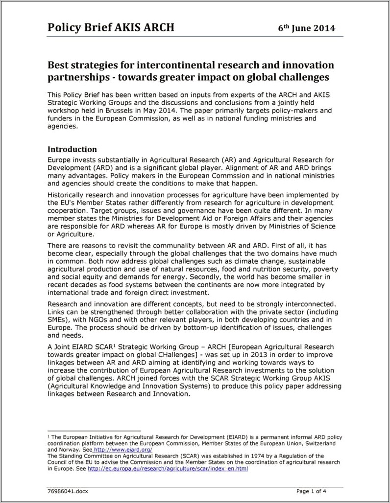 Policy Brief Template Microsoft Word Download