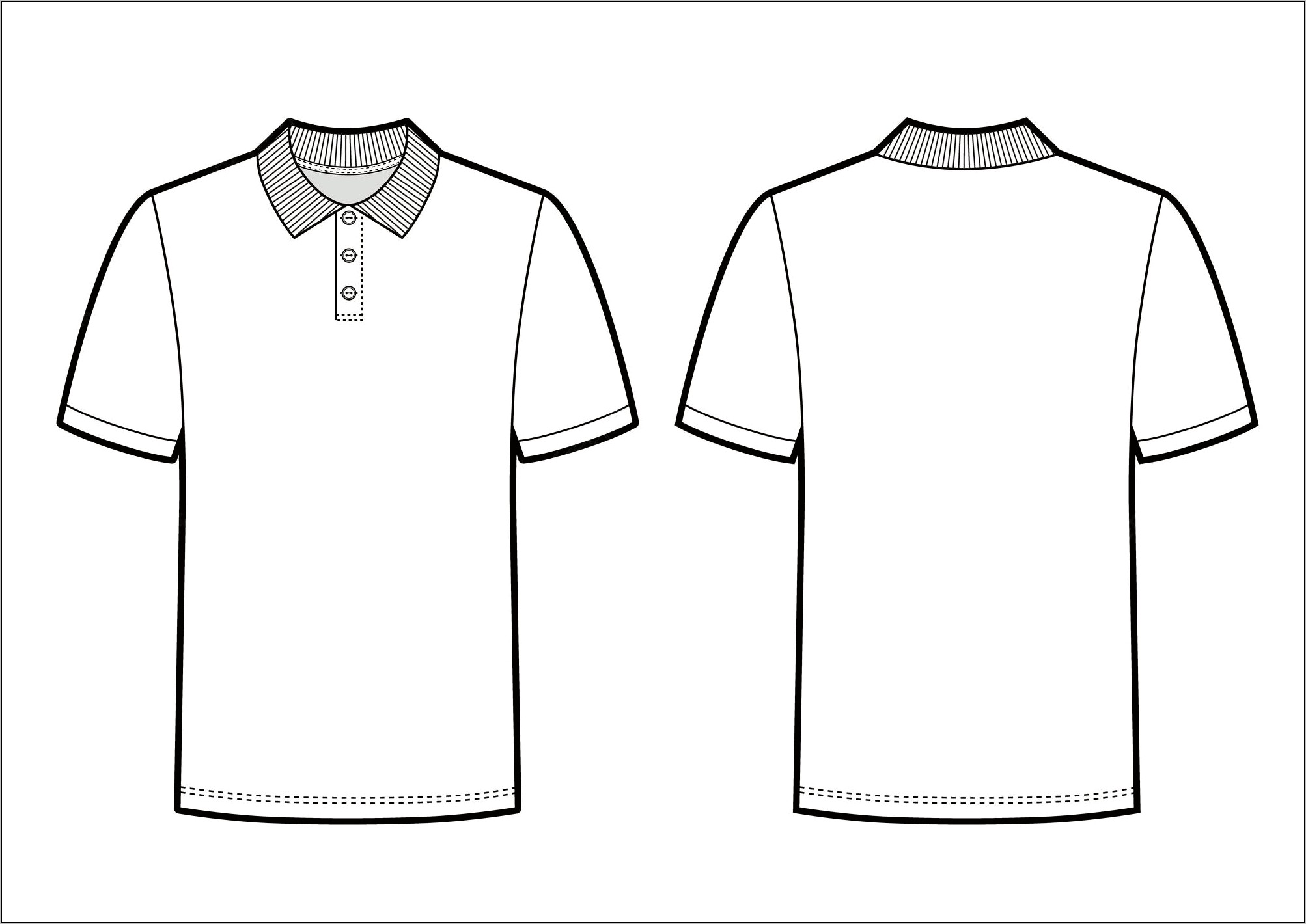 Polo Shirt Template Front And Back Free