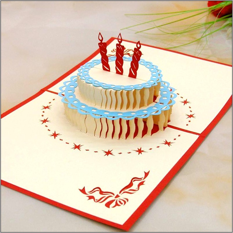 Pop Up Birthday Cake Card Template Free