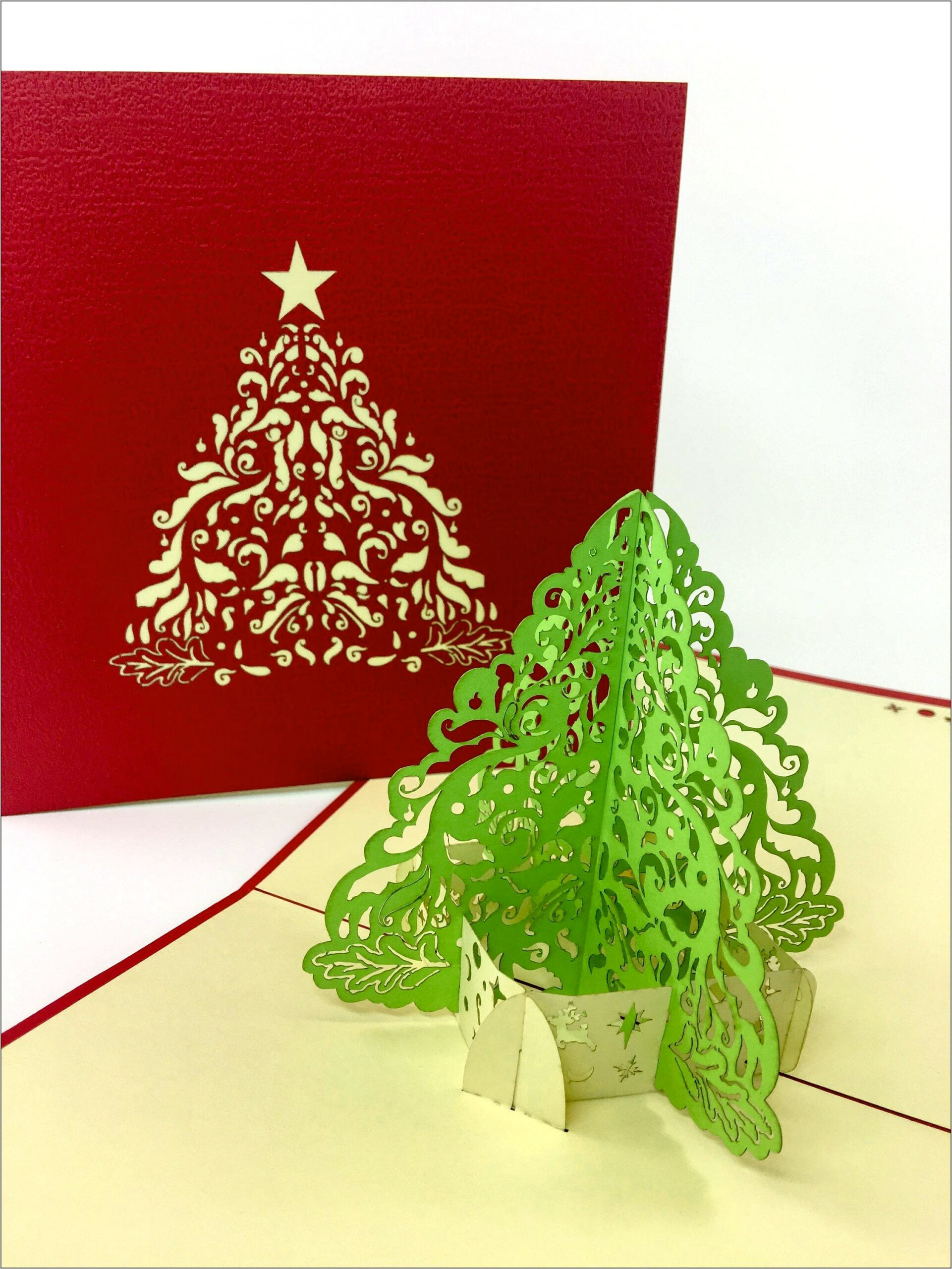 Pop Up Christmas Tree Cards Templates Free