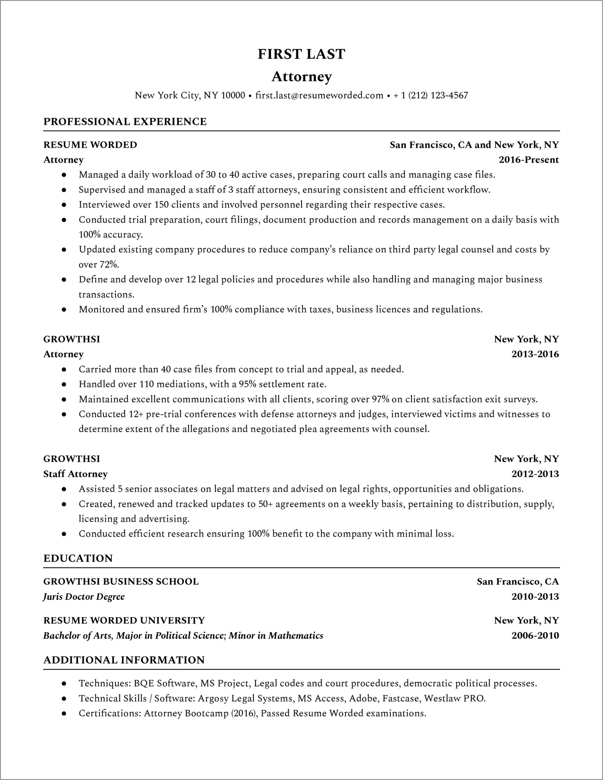 Pre Professional Experience Resume Sample