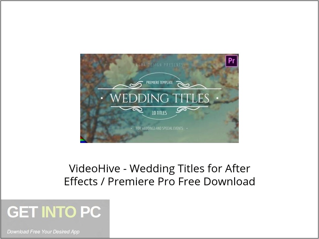 Premium Wedding Titles Free After Effects Templates Download