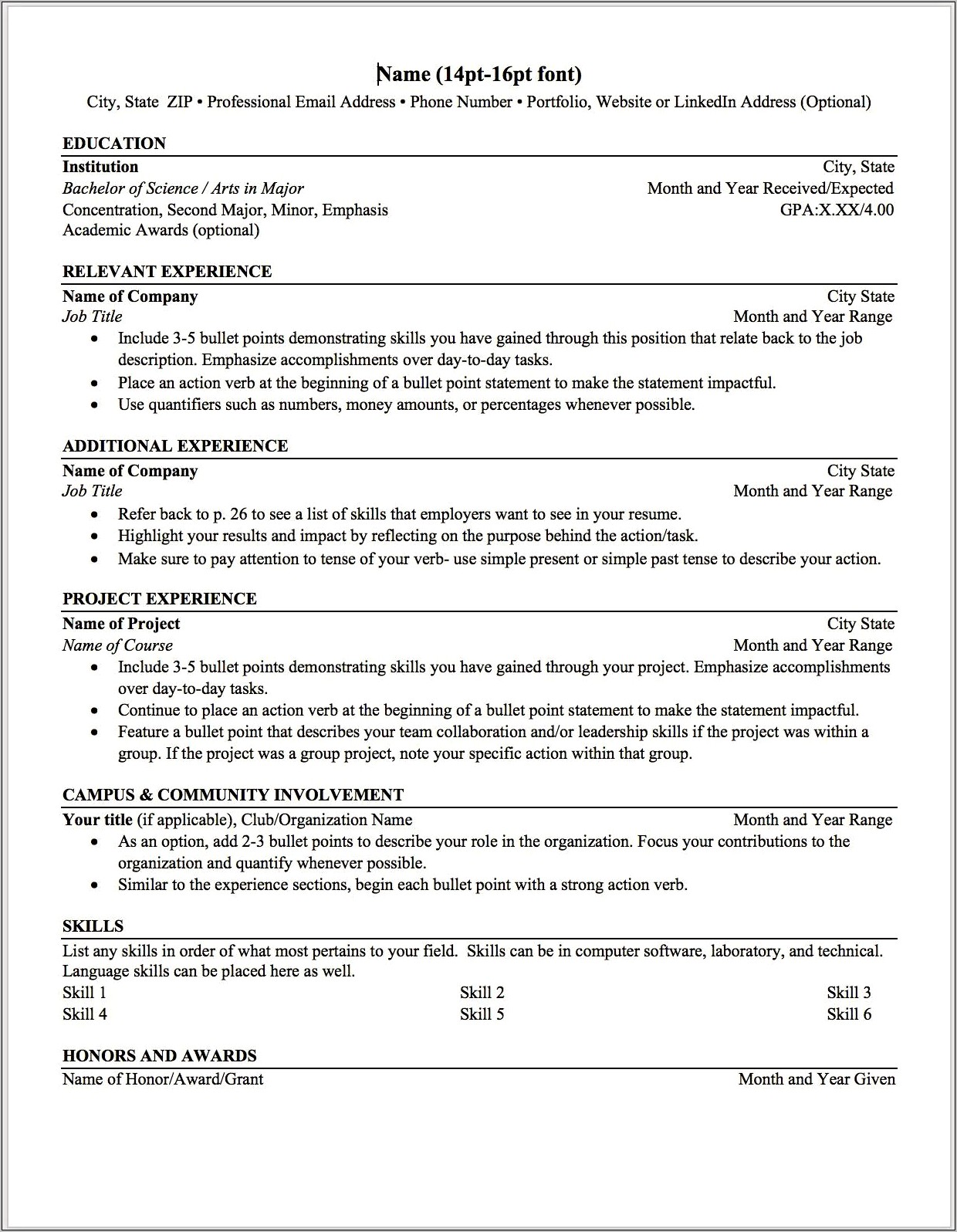 Present Tense On Resume Example