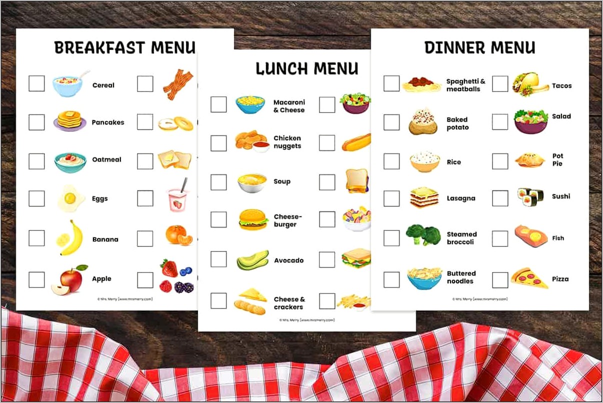 Pretend Play Grocery List Free Printable Template