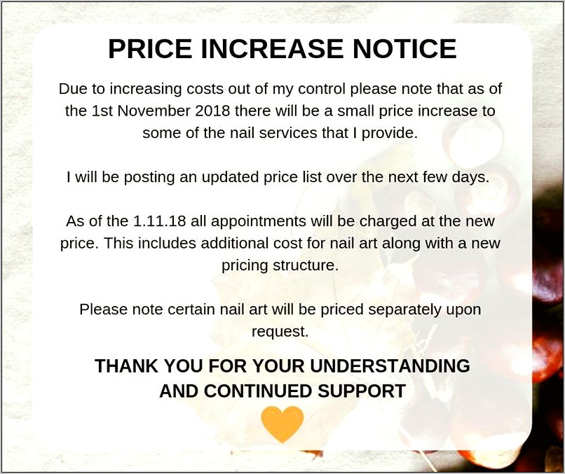 Price Increase Request Letter Template Free Sample