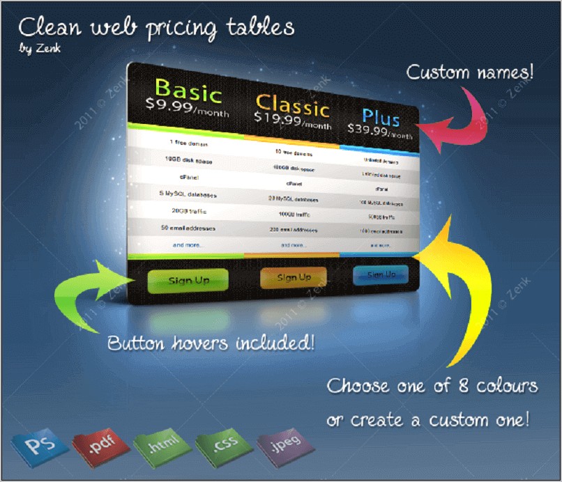 Pricing Table Psd Template Free Download