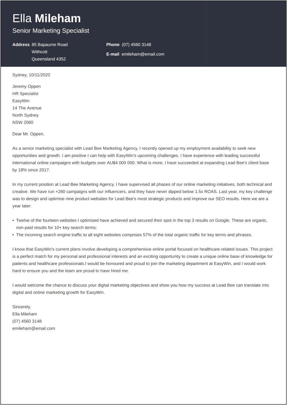 Primo Zety Cover Letter Template Download Free