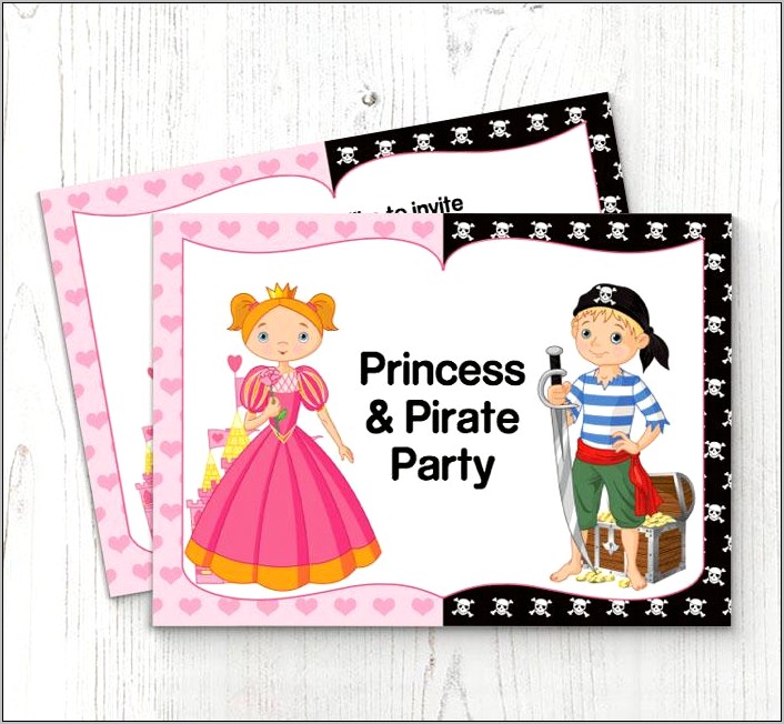 Princess And Pirate Party Invitations Free Template