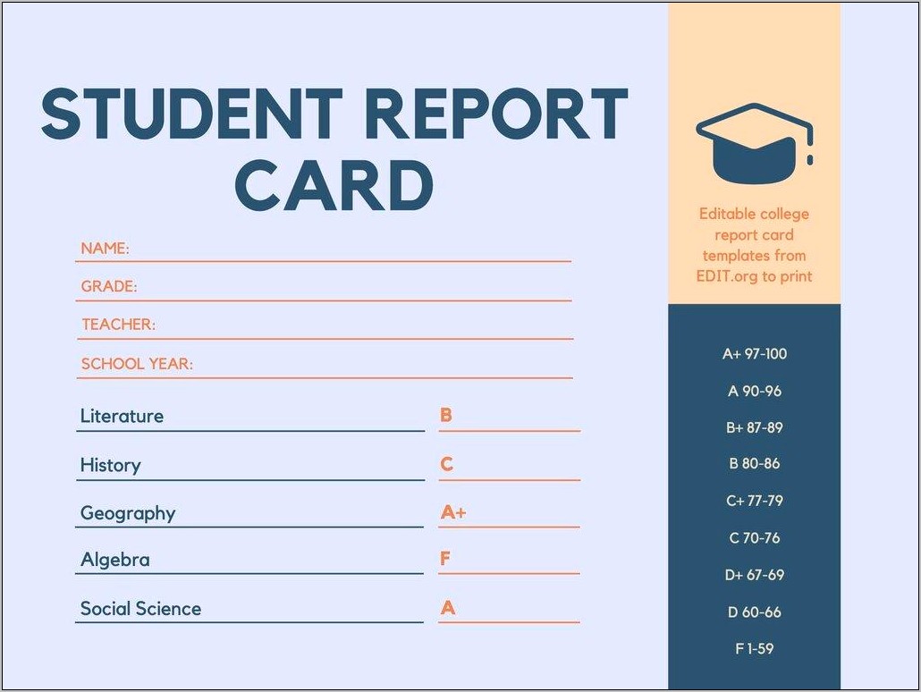 Printable A Free Preschool Progress Report Template