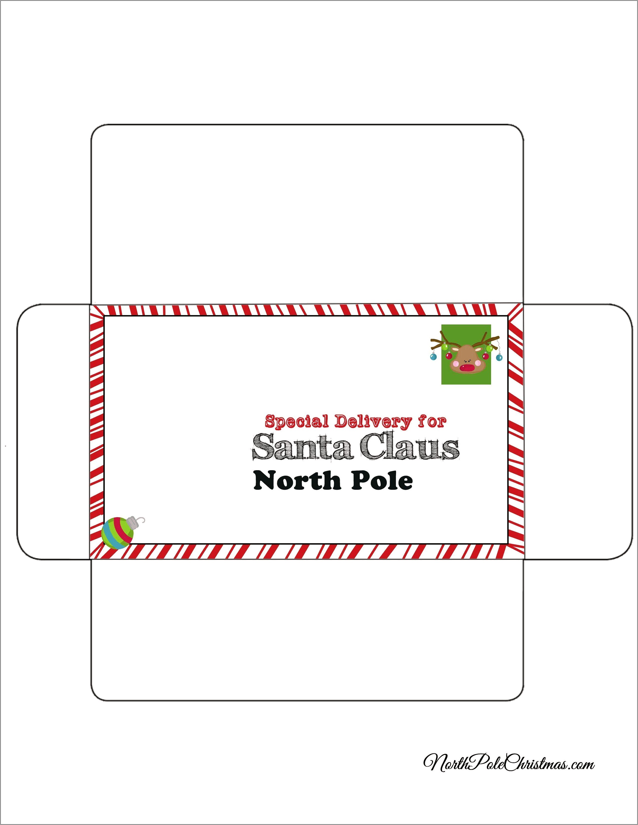 Printable Christmas Enevlopes From Santa Templates Free