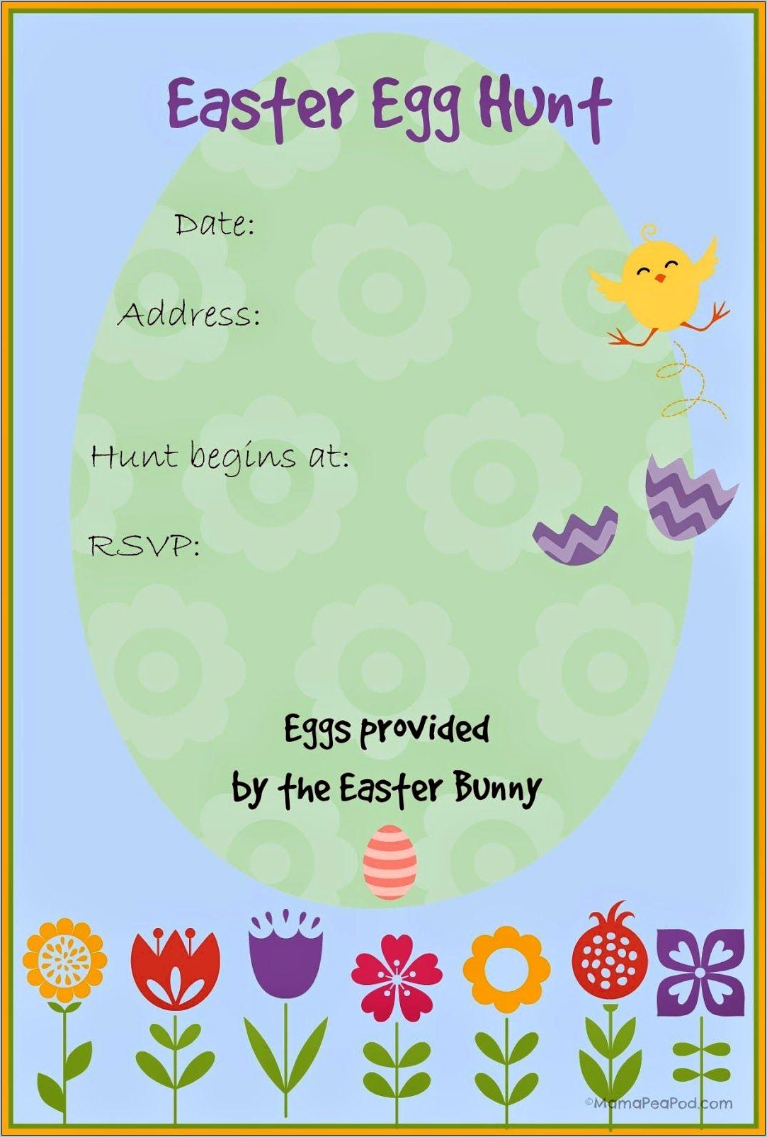 Printable Easter Invitations Template For Free For Children