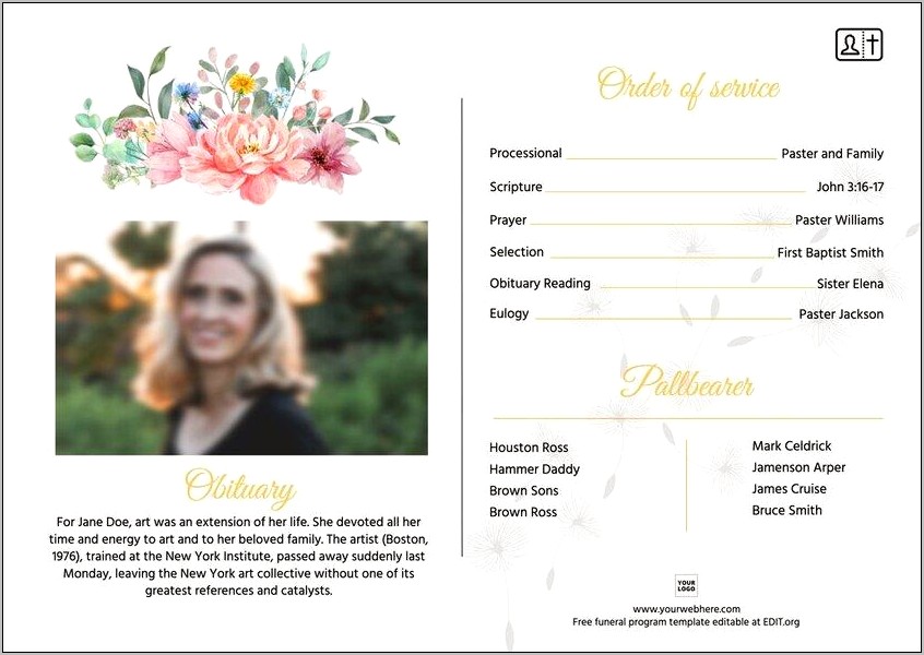 Printable Event Program Template Free Download