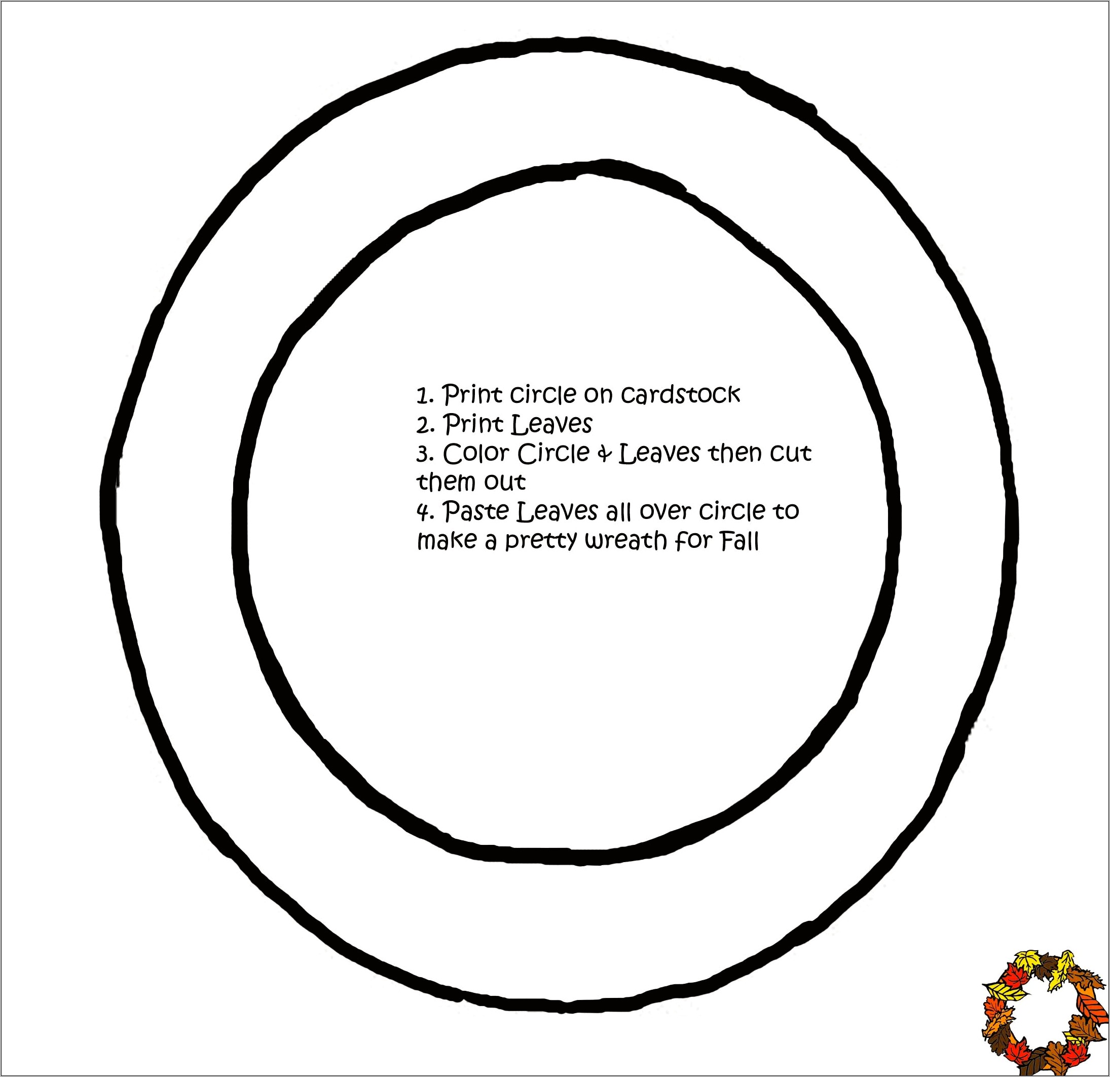 Printable Free Leaf Template For Wreath For Toddlers