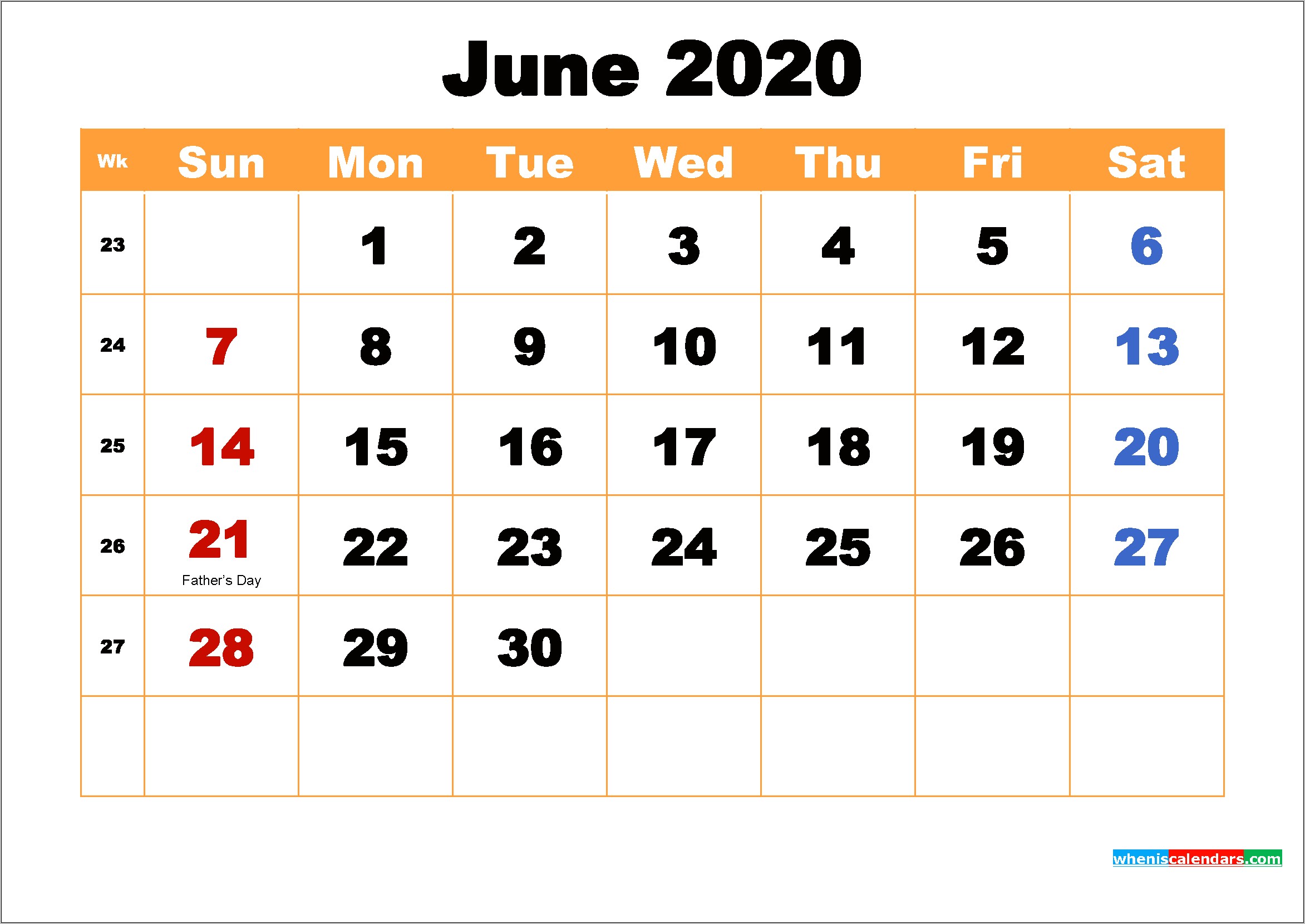 Printable Free Monthly Calendar Holidays Template 2020