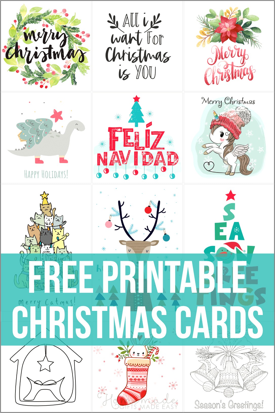 Printable Free Printable Christmas Note Card Template