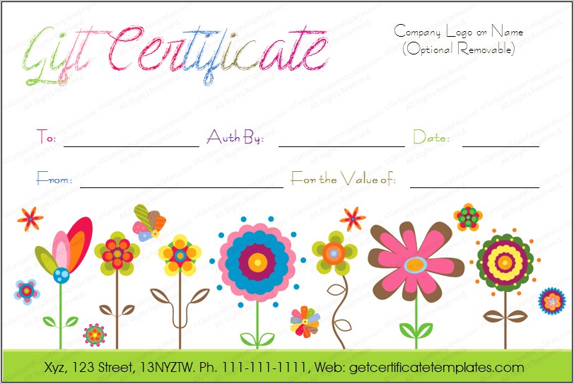 Printable Gift Certificate Template Free Microsoft Word