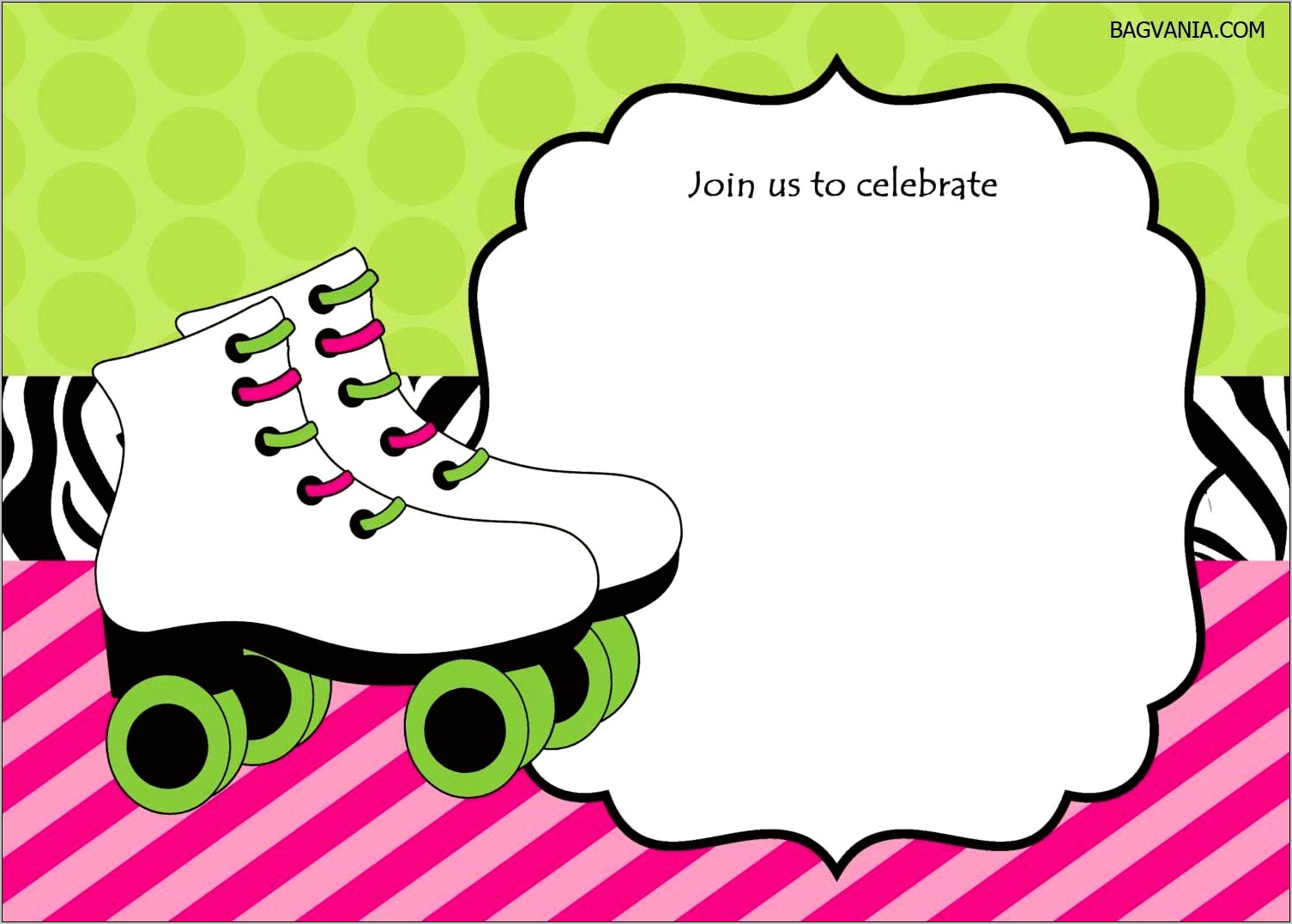 Printable Roller Skating Party Invitation Template Free