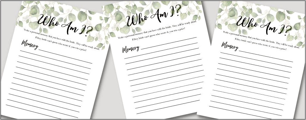 Printable Template Bridal Shower Free Games Customizable