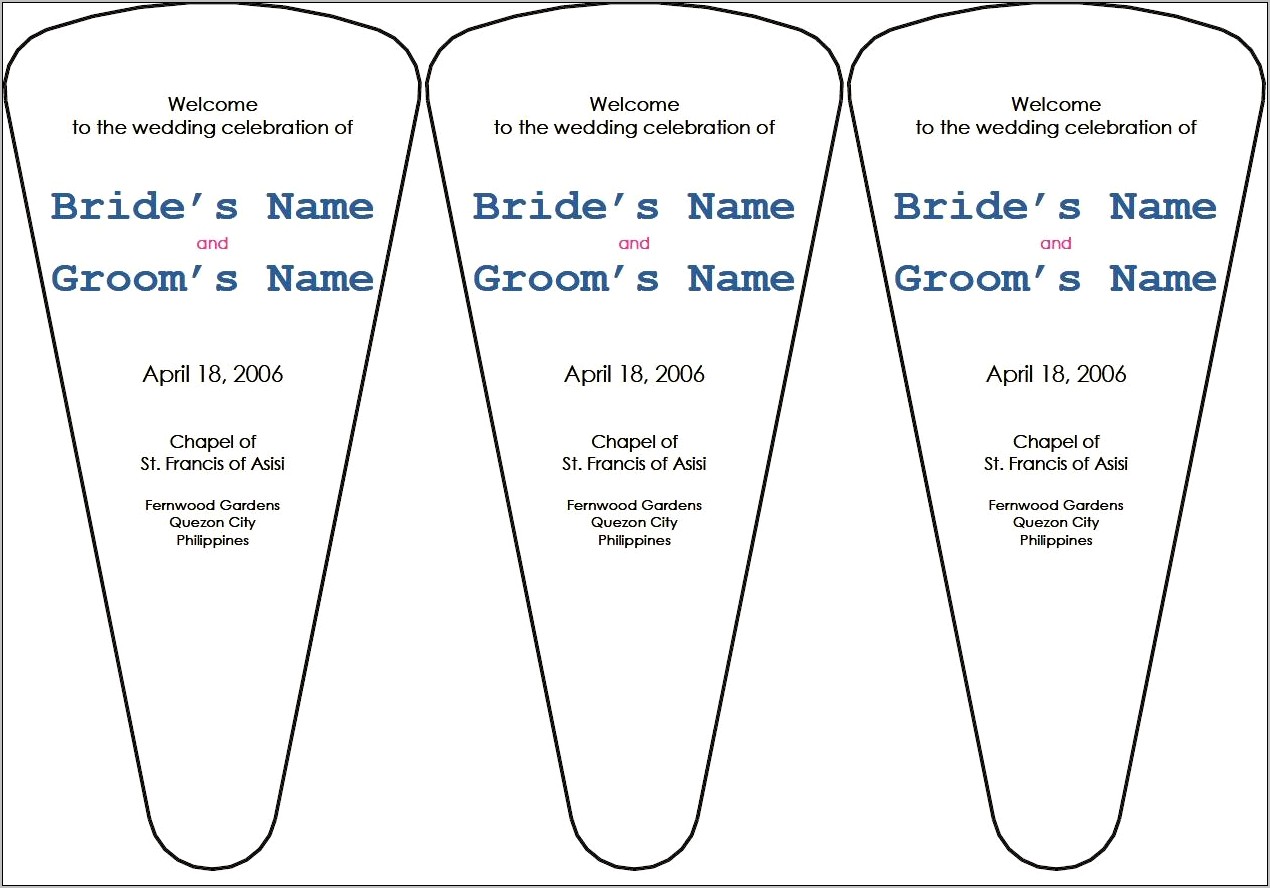 Printable Wedding Fan Template Free Download