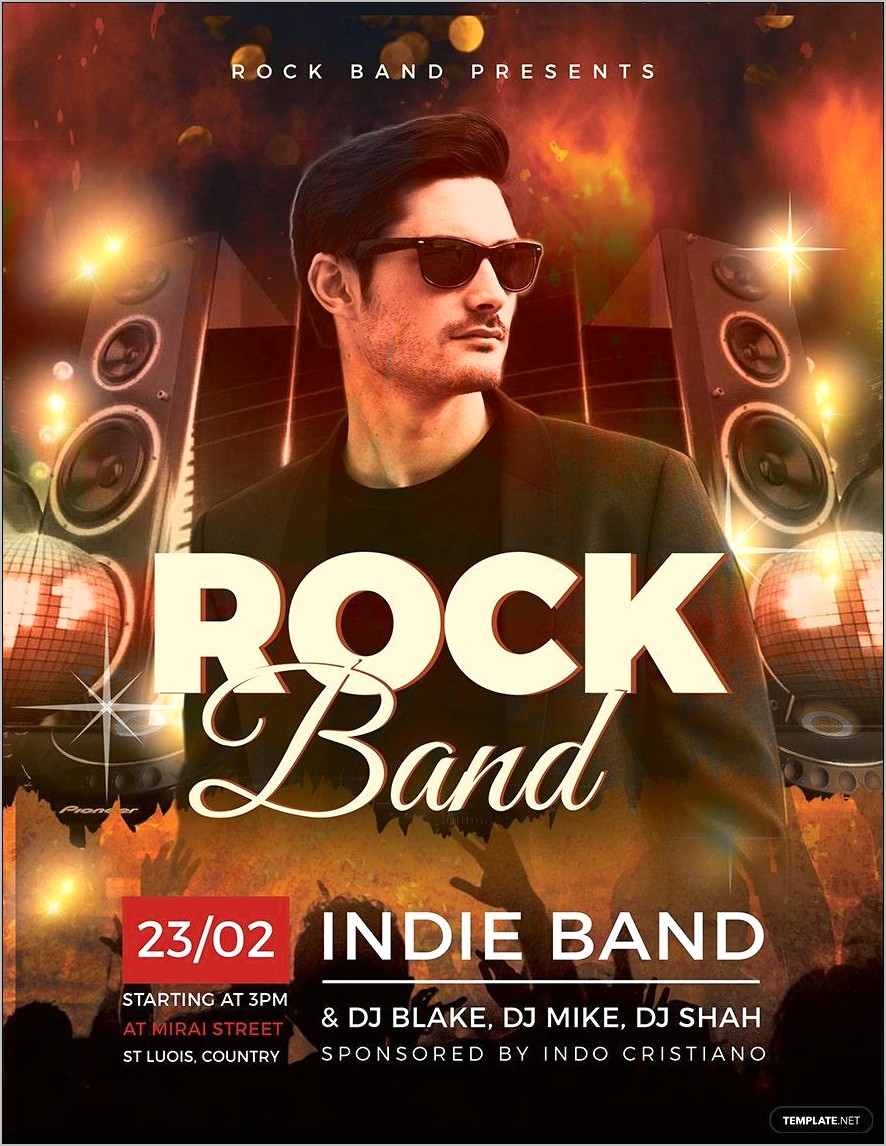 Printer Paper Size Flyer Free Templates Rock Band