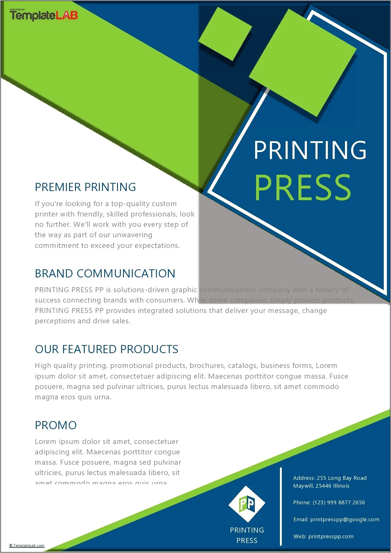 Printing Company Profile Template Free Download