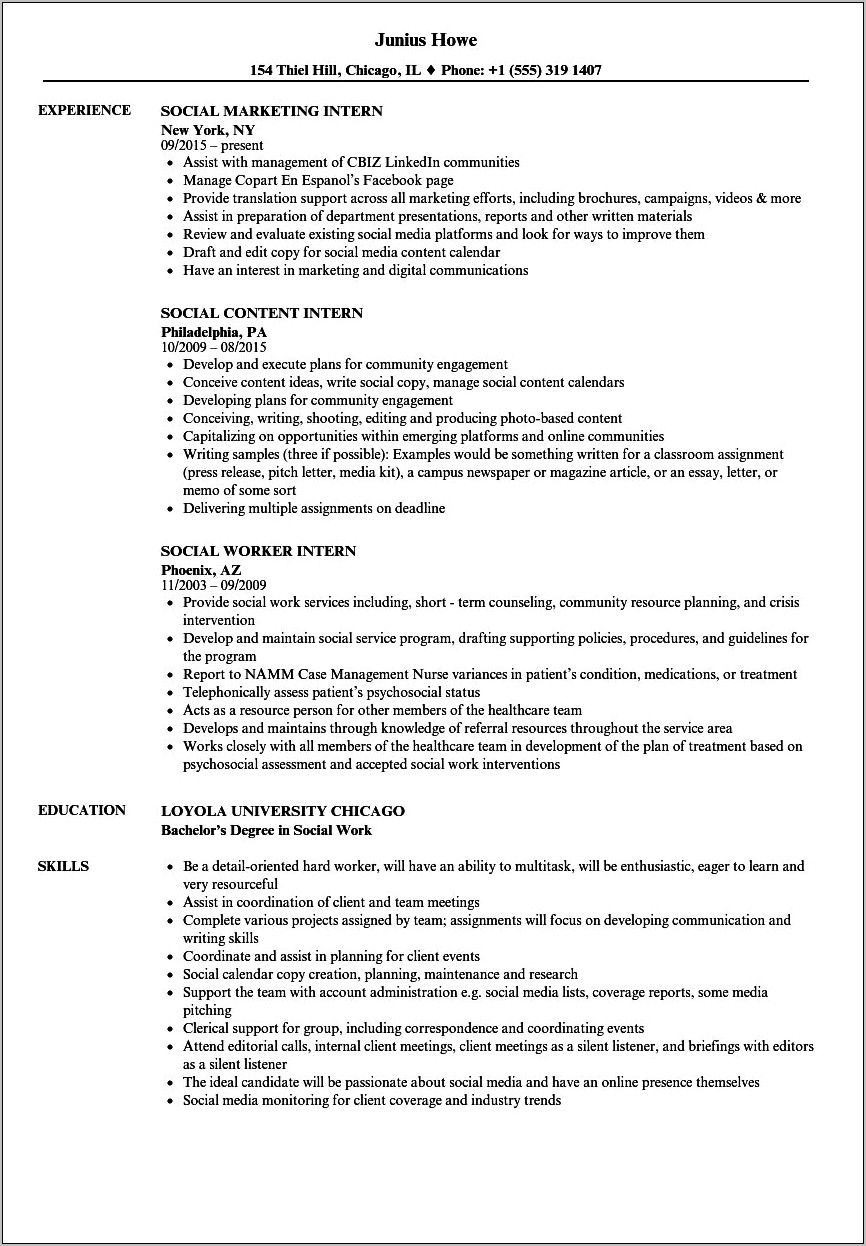 Probation Officer Intern Resume Examples