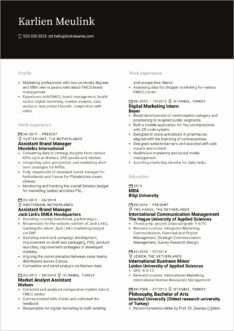 Product And Marketing Manager Resume