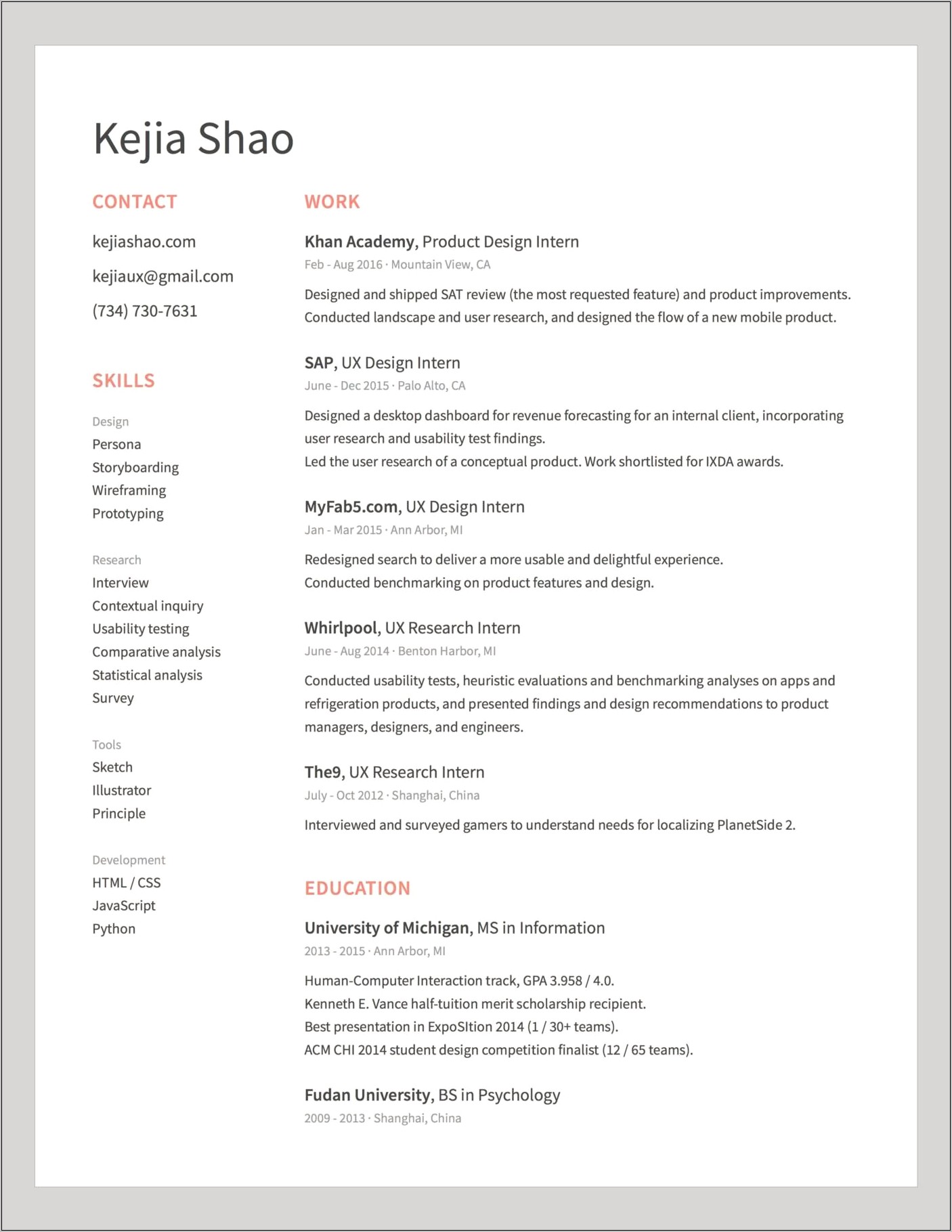 Product Design Manager Resume Sample