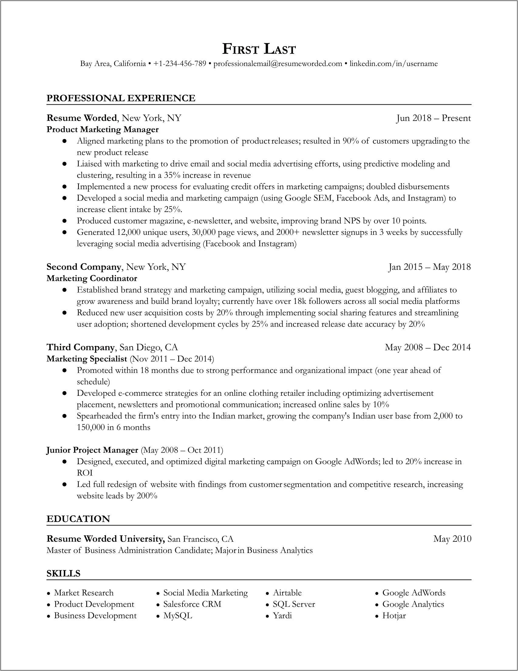 Product Development Manager Resume Samples