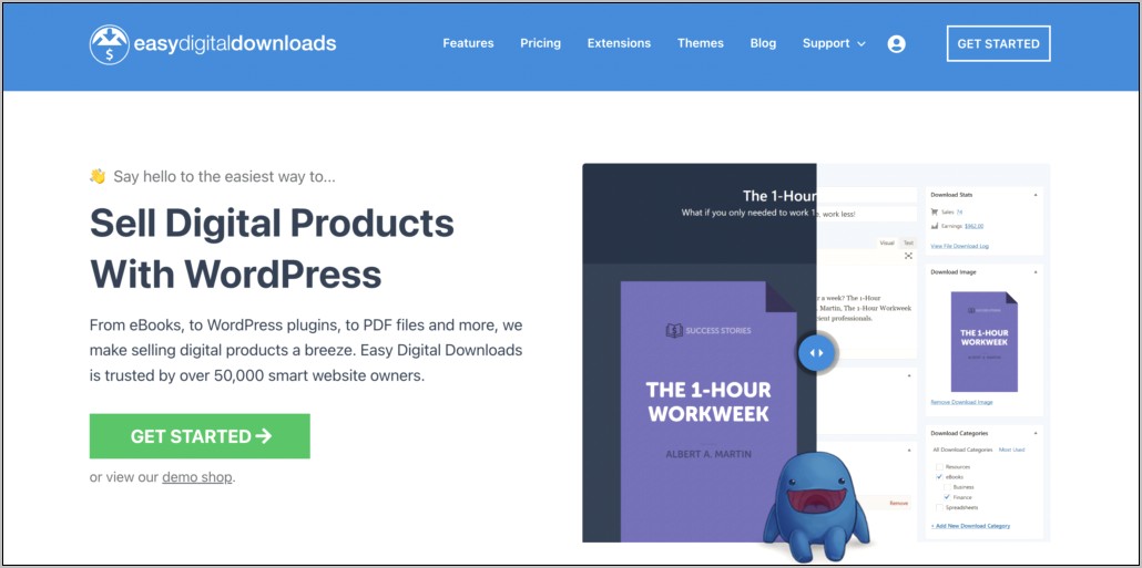 Product Free Download Manager Template WordPress