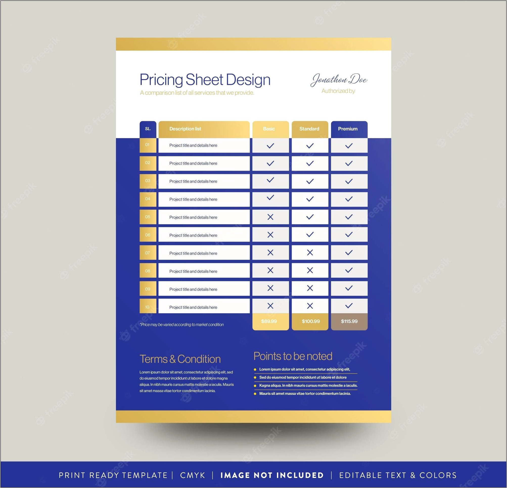 Product Price List Flyer Design Template Free Download