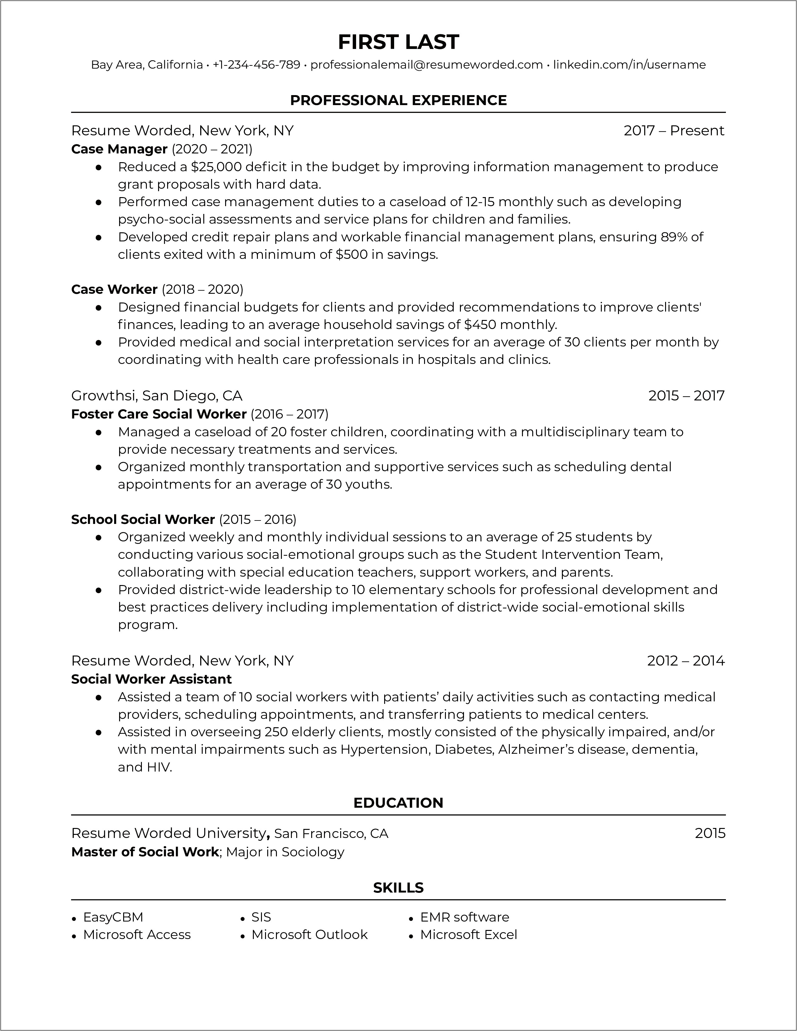 Professional Health Information Management Resume