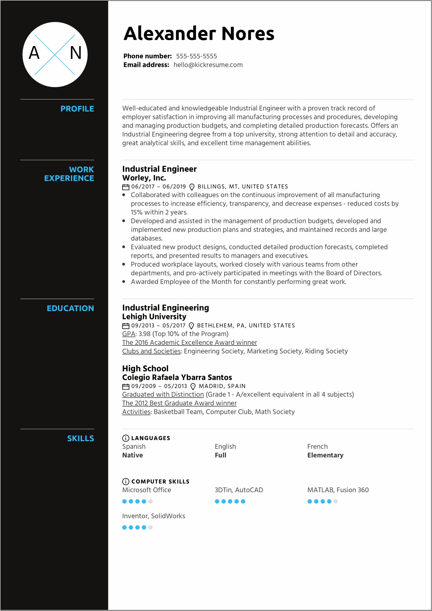 Professional Resume Examples Controls Engineer