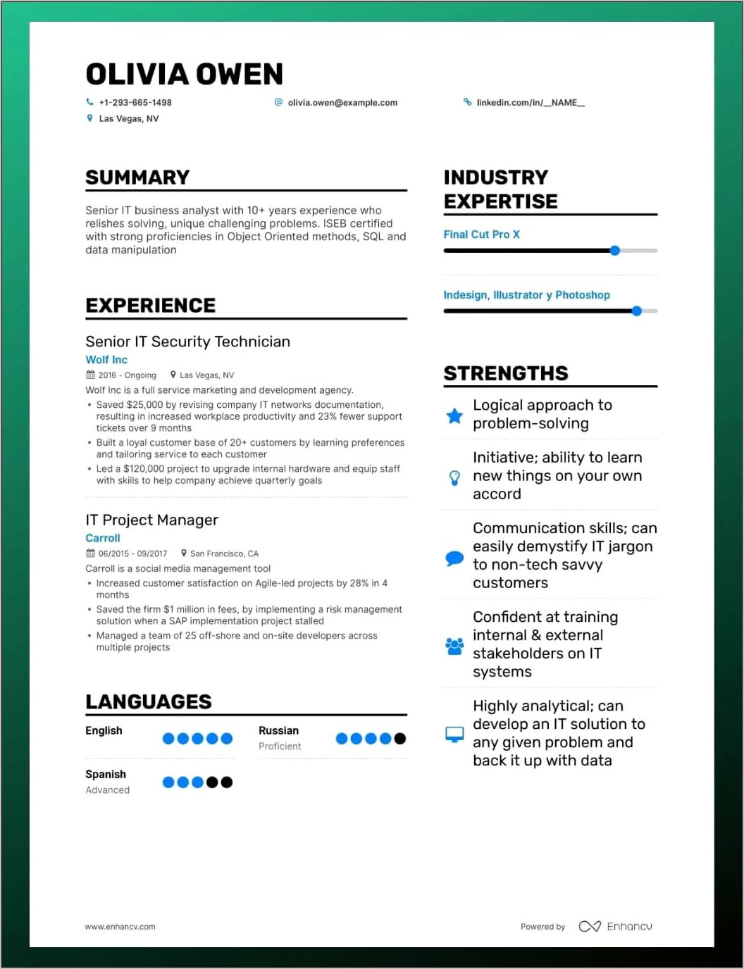 Profile Section On Resume Examples