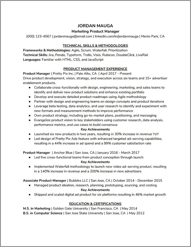 Program Manager Resume Job Hero