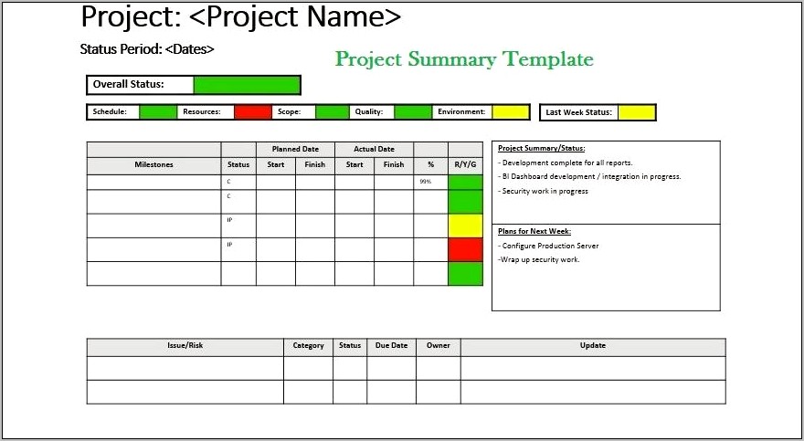 Project Action Plan Template Excel Download