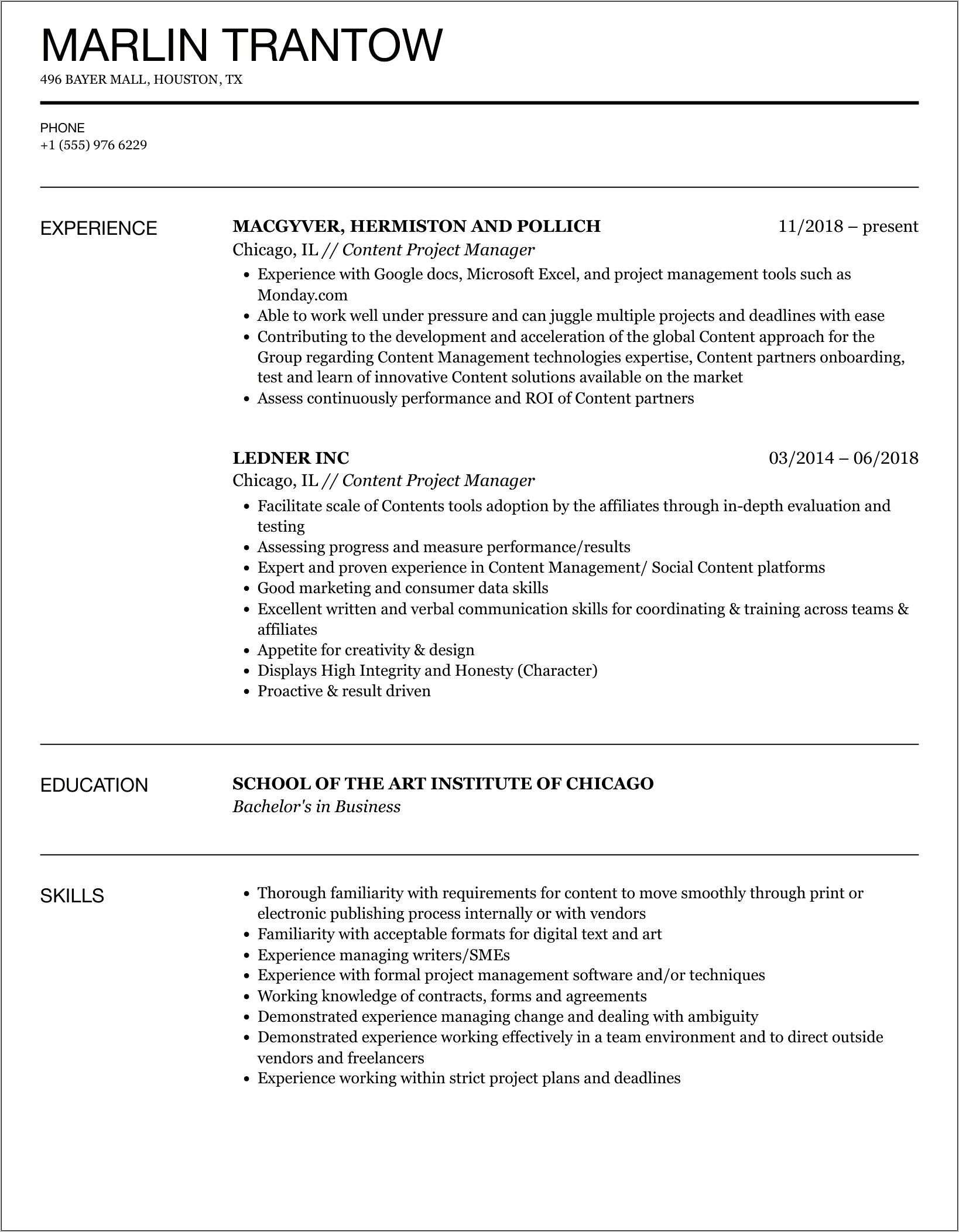 Project Management Jargon For Resume