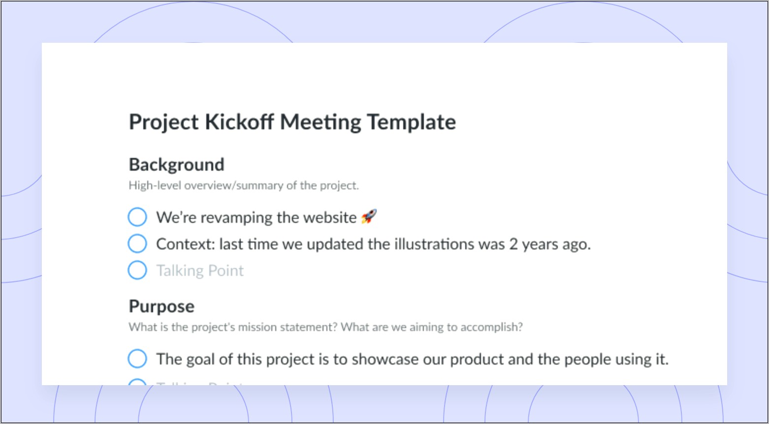 Project Management Kick Off Meeting Template Free