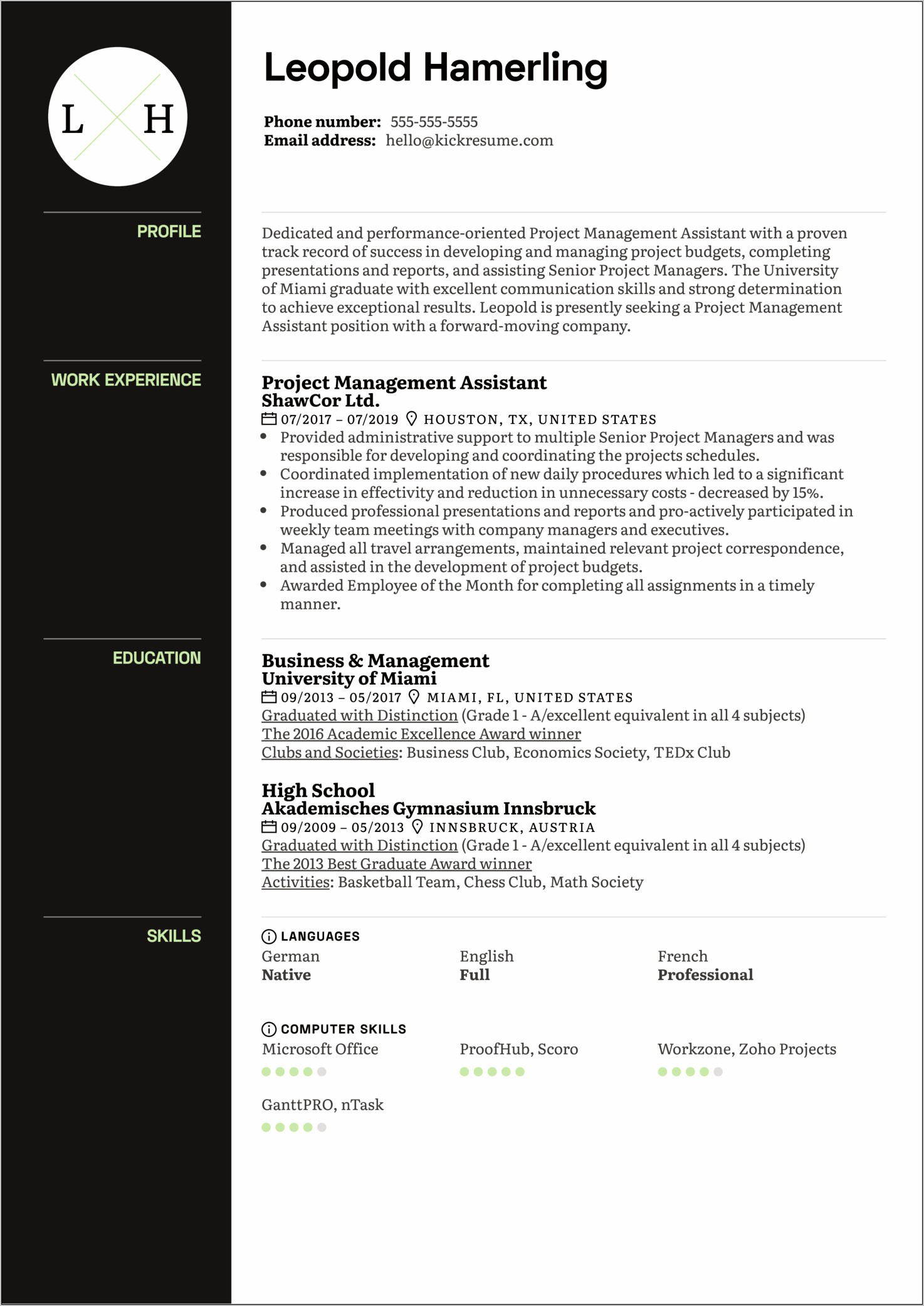 Project Management Officer Resume Sample