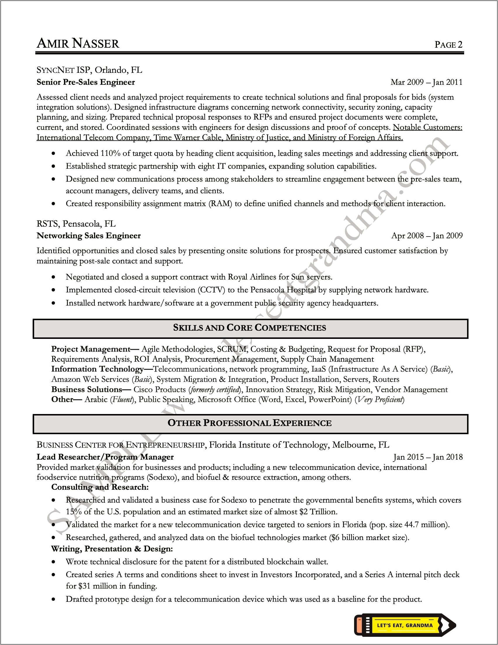 Project Manager Resume Sample 2019