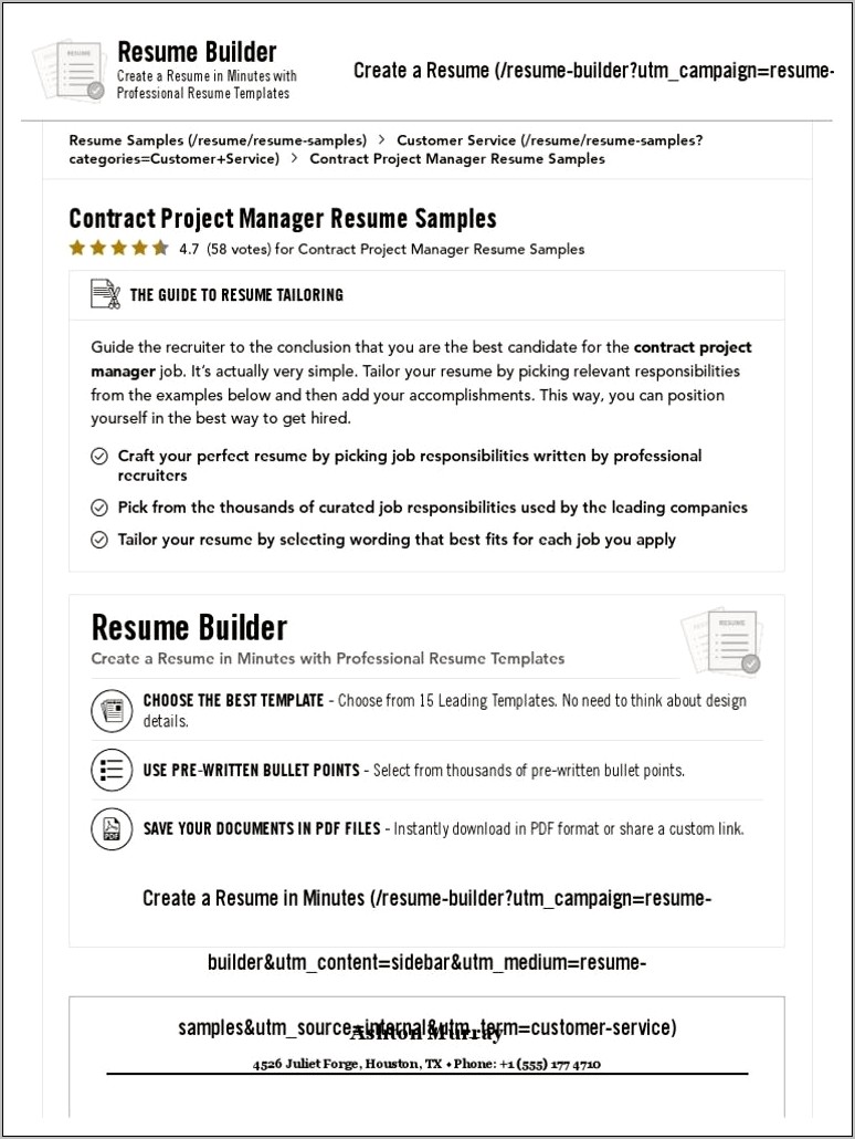 Project Manager Tech Company Resume