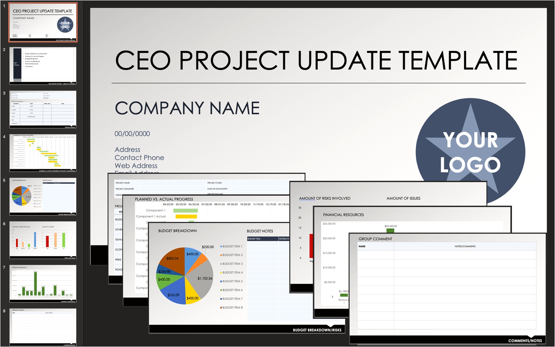 Project Status Report Template Ppt Download